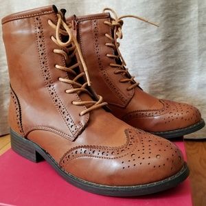 WANTED Oxford Lace-up Ankle Booties